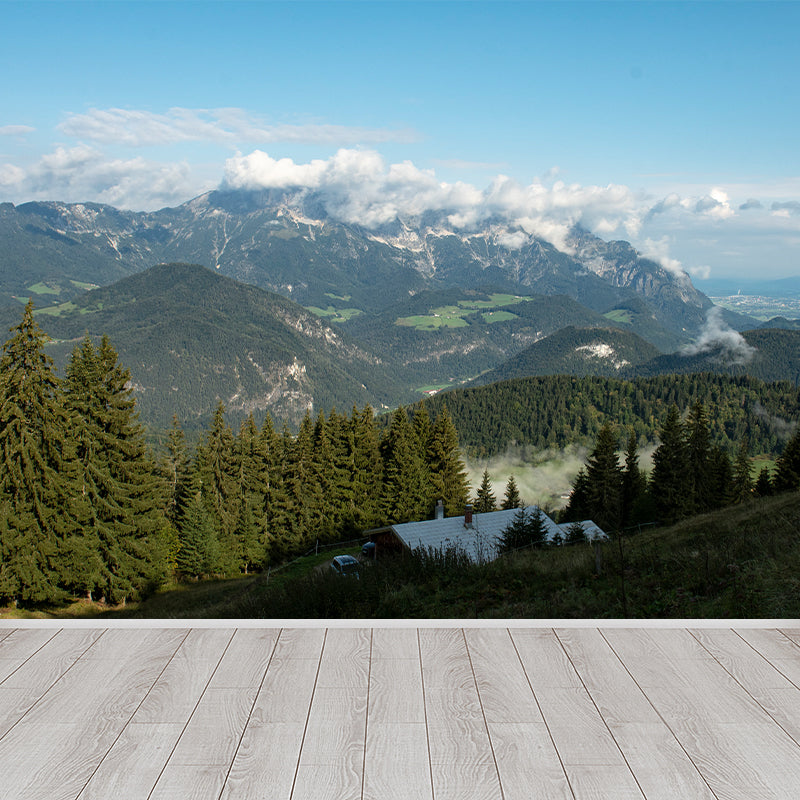 Photo Mountain Landscape Wall Mural Decal for Sitting Room, Made to Measure
