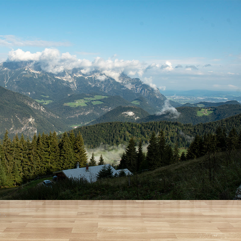 Photo Mountain Landscape Wall Mural Decal for Sitting Room, Made to Measure