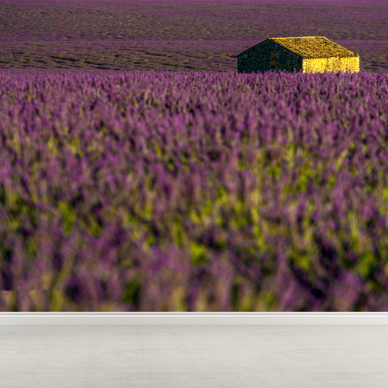 Purple Lavender Mural Wallpaper Modernism Wall Art for Home, Made to Measure