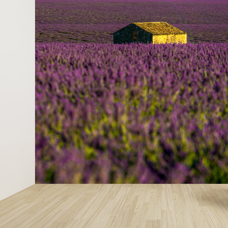 Purple Lavender Mural Wallpaper Modernism Wall Art for Home, Made to Measure