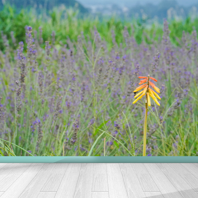 Purple Lavender Mural Wallpaper Modernism Wall Art for Home, Made to Measure