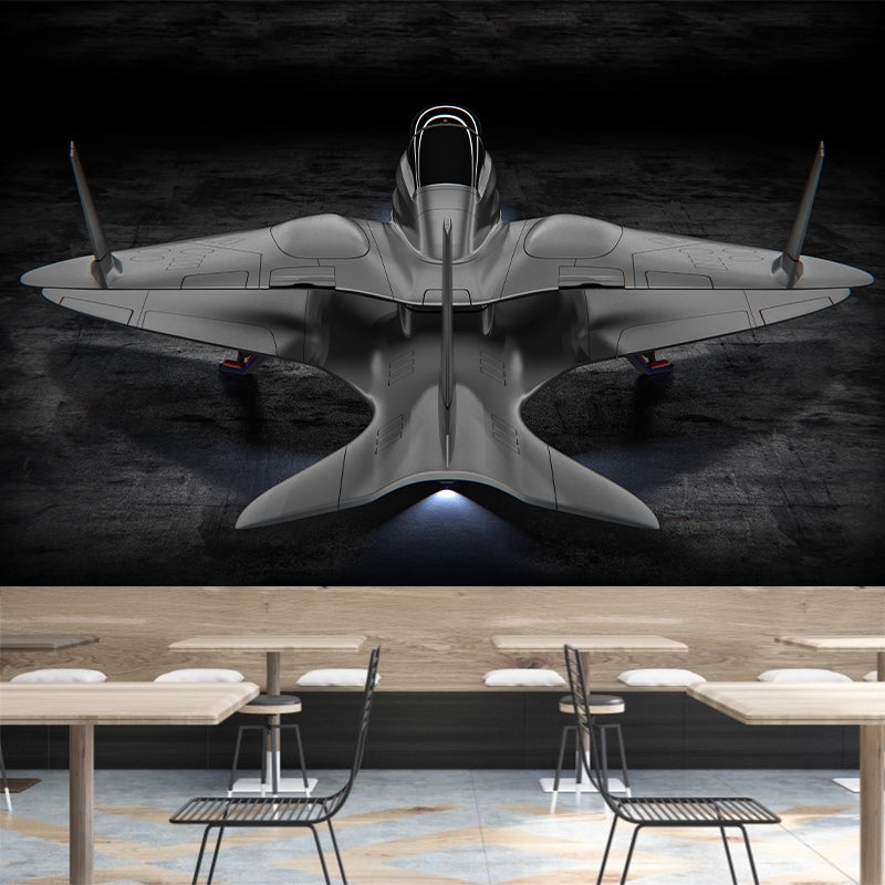 3D Airplane Minimalistic Moisture Resistant Meeting Room Wall Art, Washable