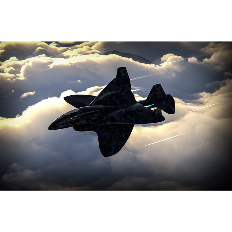 3D Airplane Minimalistic Moisture Resistant Meeting Room Wall Art, Washable