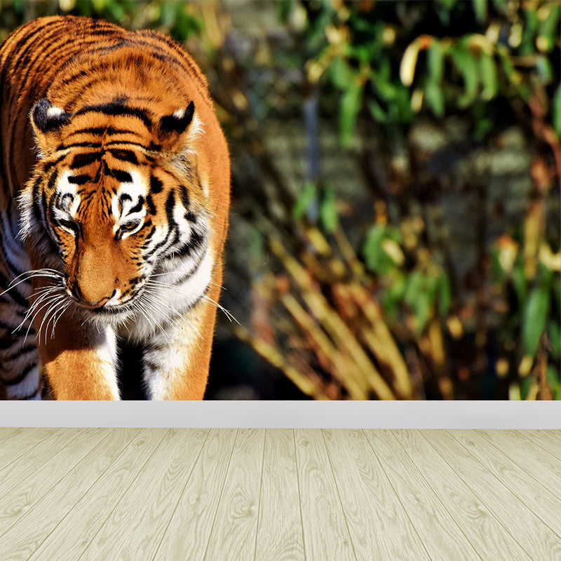 Cool Tiger Wall Paper Murals Waterproof Sitting Room Wall Decor, Custom Size Available