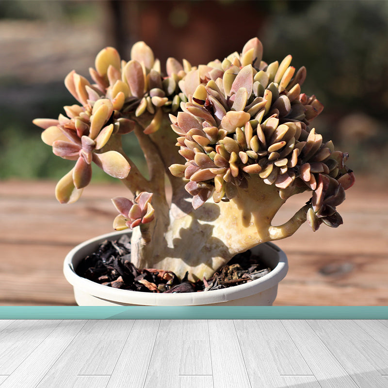 Tropical Green Plant Wall Mural for Bar Decoration Waterproof, Customized Size