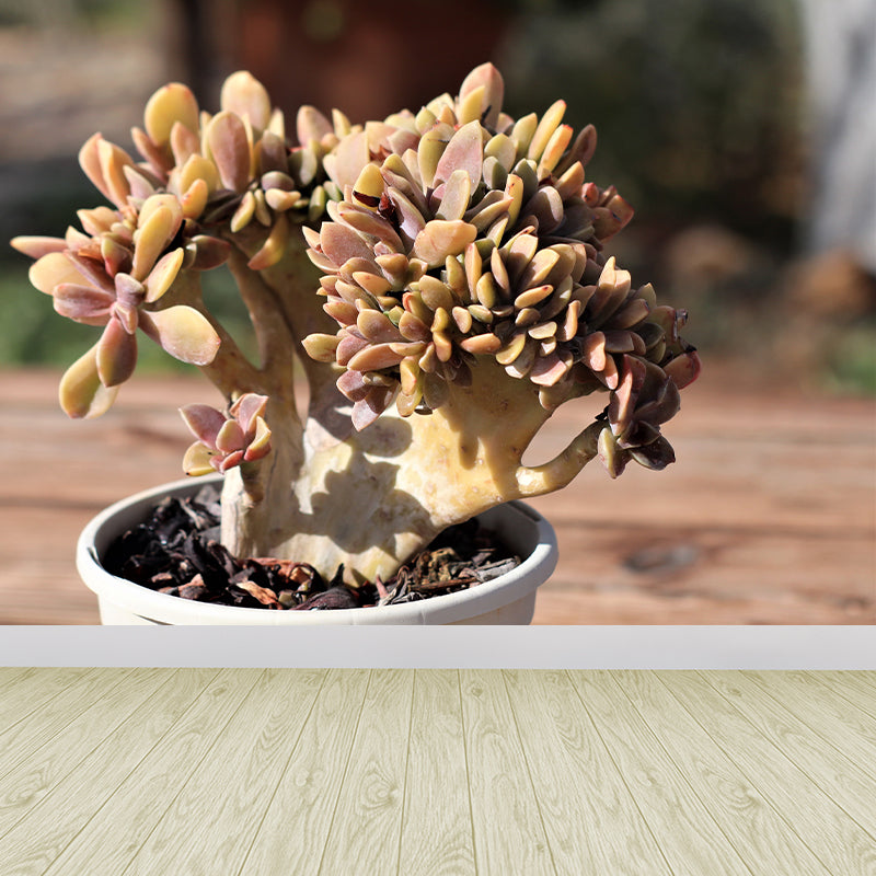 Tropical Green Plant Wall Mural for Bar Decoration Waterproof, Customized Size