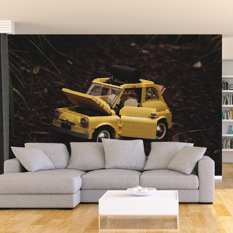 City Transportation Mural Wallpaper Stain Resistant Wall Covering for Sitting Room