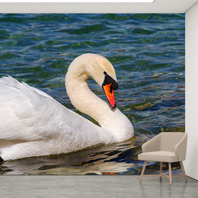 White Goose Animal Mural Full Size Wall Covering for Home Decoration, Made to Measure