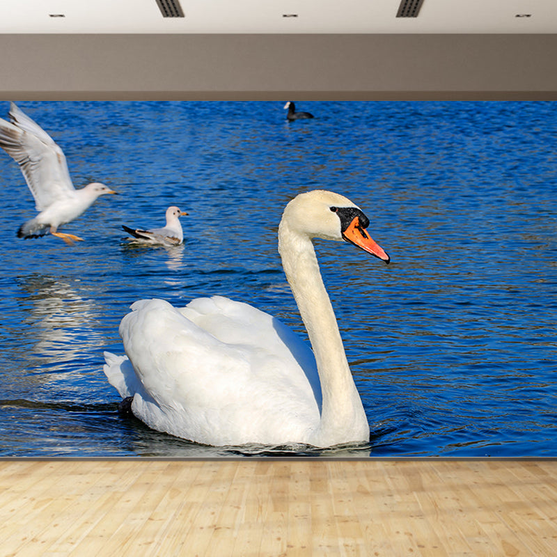 White Goose Animal Mural Full Size Wall Covering for Home Decoration, Made to Measure