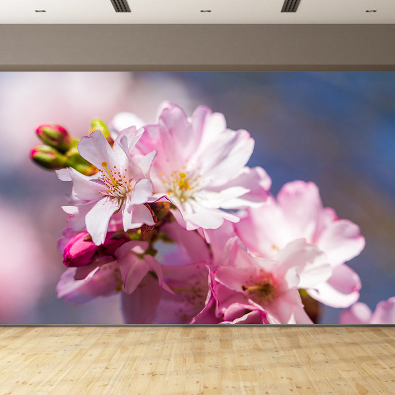 Beautiful Flower Mural Wallpaper Stain Resistant for Sleeping Room, Custom-Made