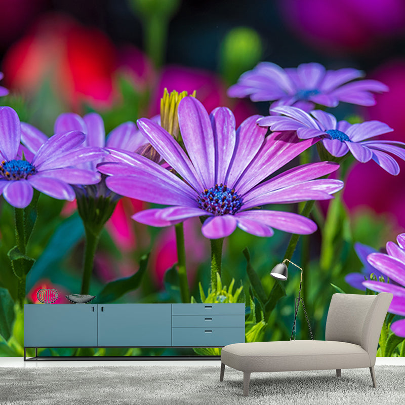 Beautiful Flower Mural Wallpaper Stain Resistant for Sleeping Room, Custom-Made