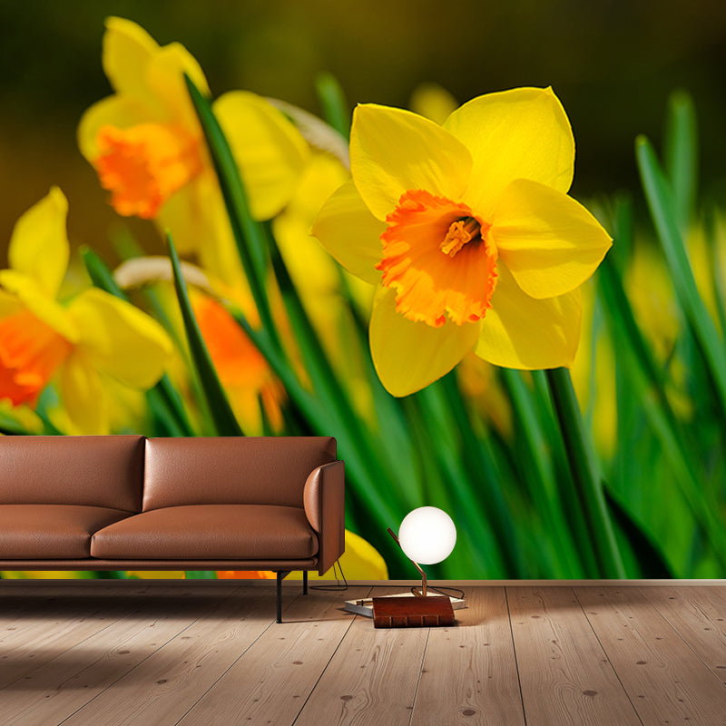 Simplicity Blossoming Flower Wall Mural Personalized Size Decal for Girl's Bedroom