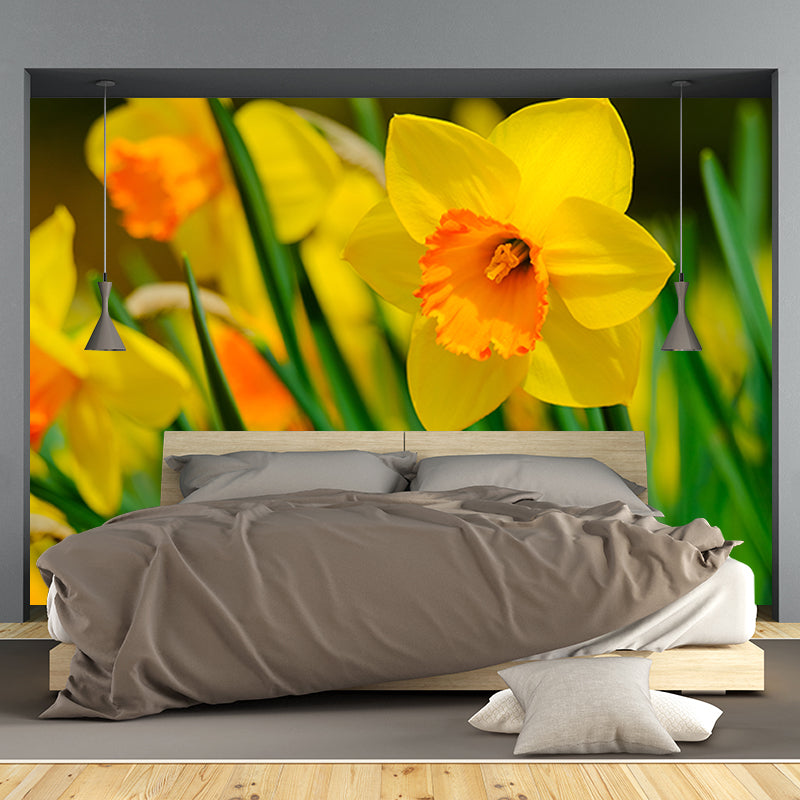 Simplicity Blossoming Flower Wall Mural Personalized Size Decal for Girl's Bedroom