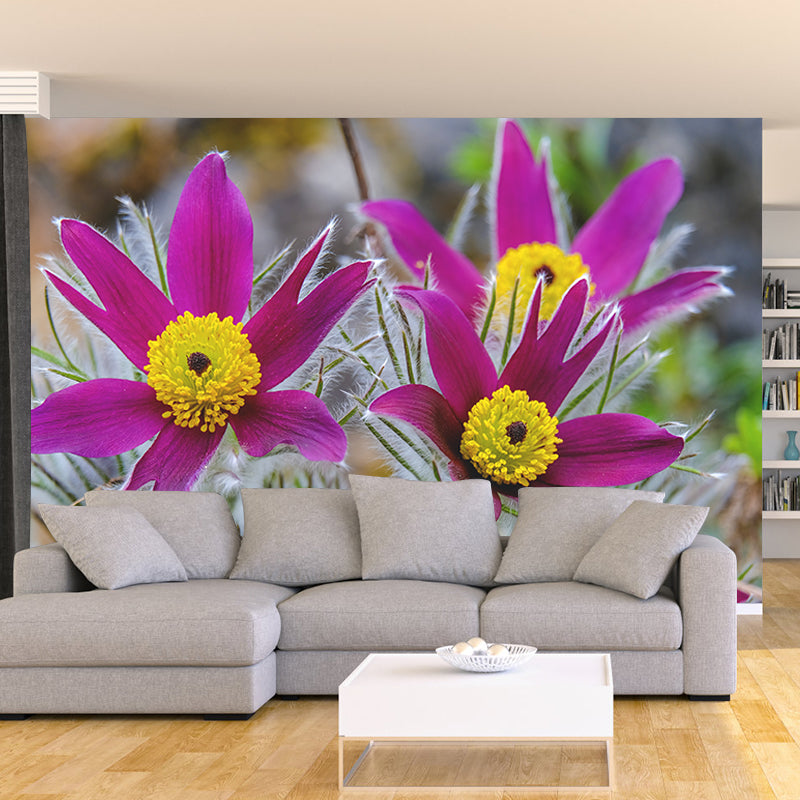 Simplicity Blossoming Flower Wall Mural Personalized Size Decal for Girl's Bedroom