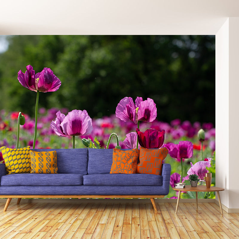 Simplicity Blossoming Flower Wall Mural Personalized Size Decal for Girl's Bedroom