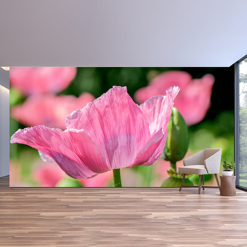 Simplicity Blossoming Flower Wall Mural Personalized Size Decal for Girl's Bedroom