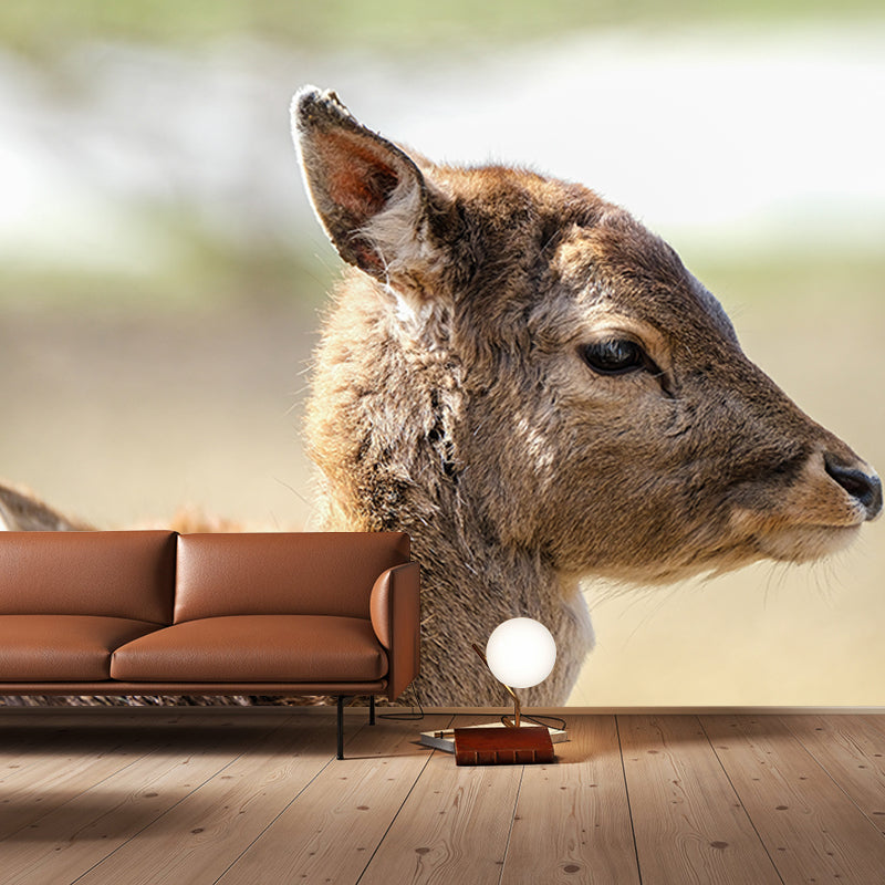 Deer Animal Mural Wallpaper for Living Room Decor Waterproofing,  Custom Size