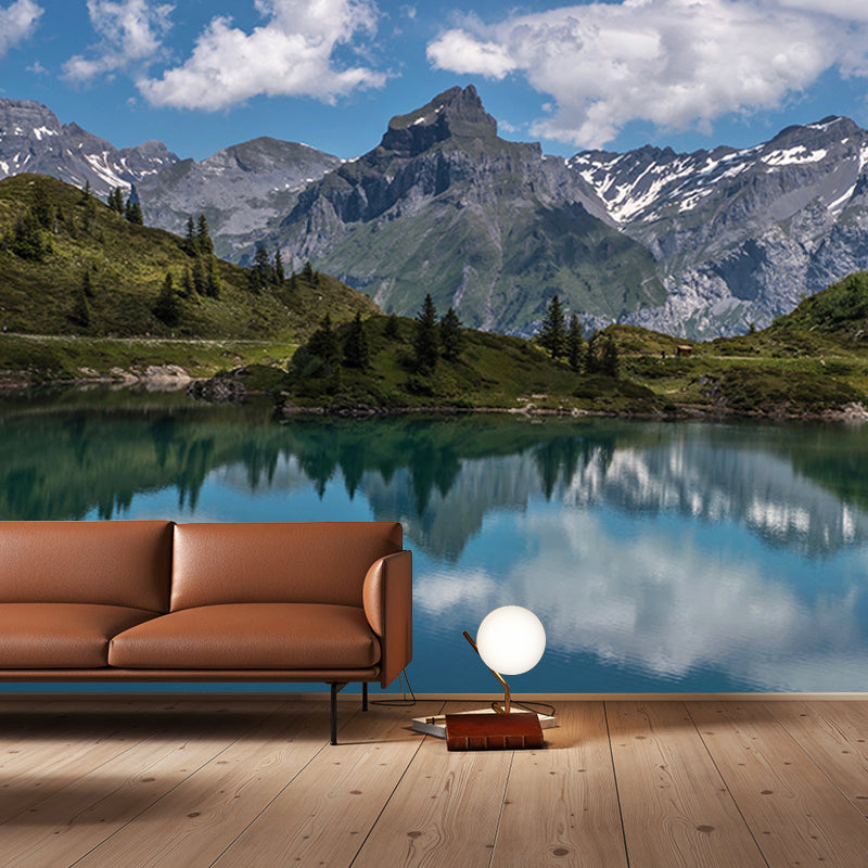 Photography Snowy Mountain Mural Wallpaper for Guest Room Decor, Made to Measure