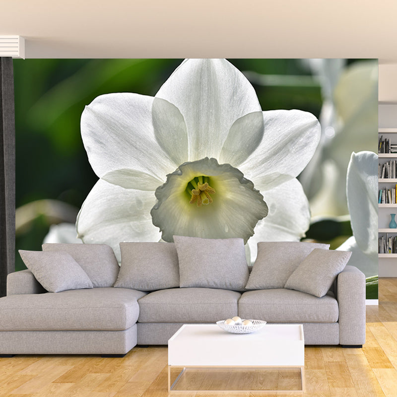 Beautiful Flower Wall Mural Water Resistant Wall Covering for Living Room