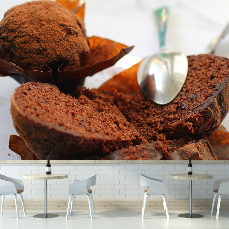 Delicious Muffins Mural Modern Dessert Shop Wall Covering Water Resistant, Custom-Made