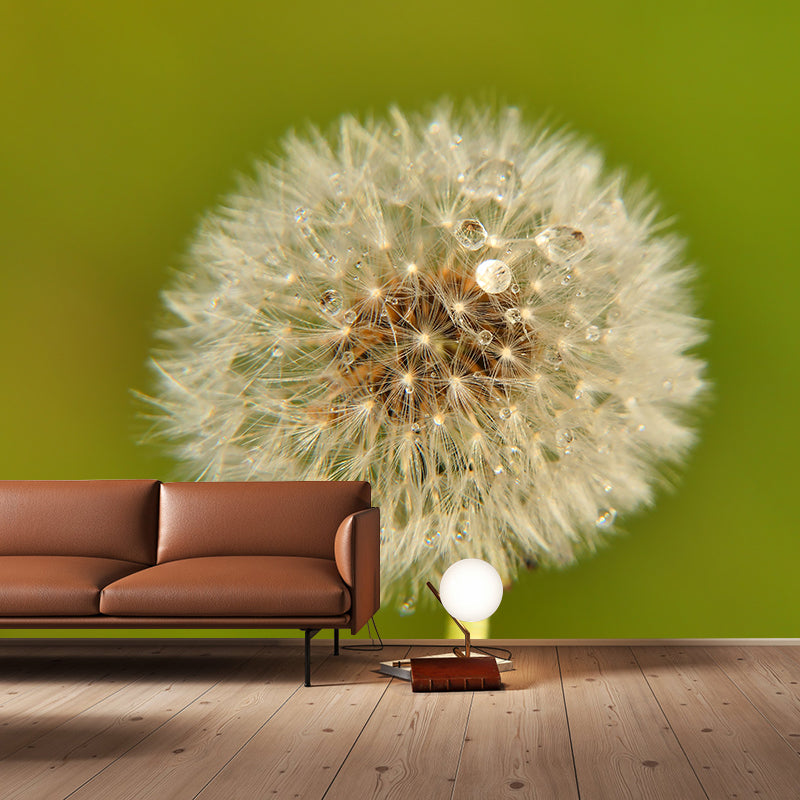 Minimalism White Dandelion Plant Murals Wallpaper Waterproof Bedroom Wall Decoration