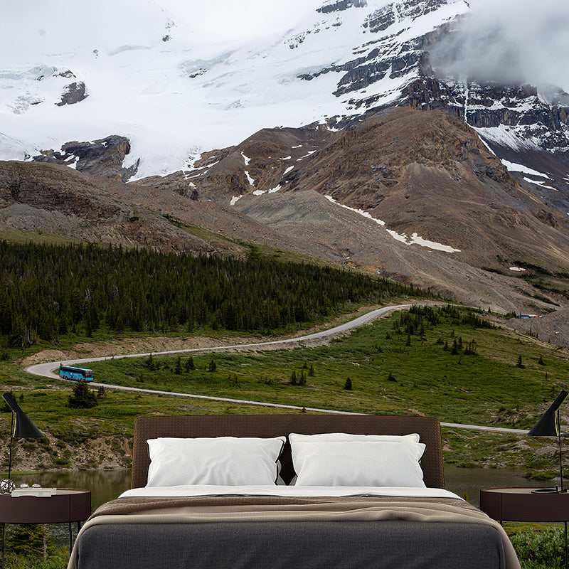 Magnificent Mountain View Removable Wall Mural Moisture Resistant for Sitting Room