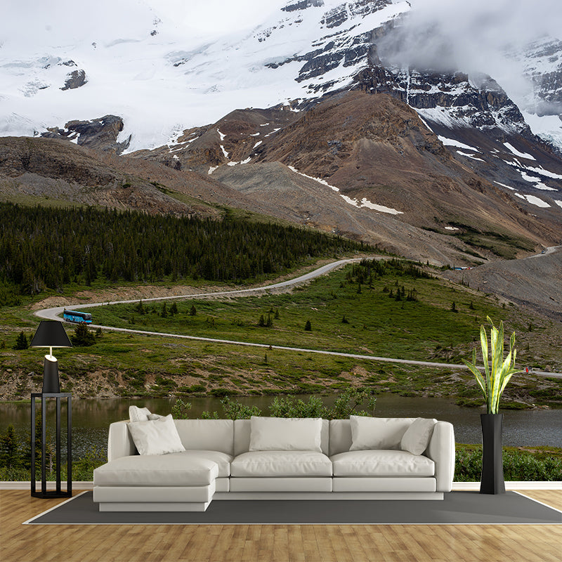 Magnificent Mountain View Removable Wall Mural Moisture Resistant for Sitting Room