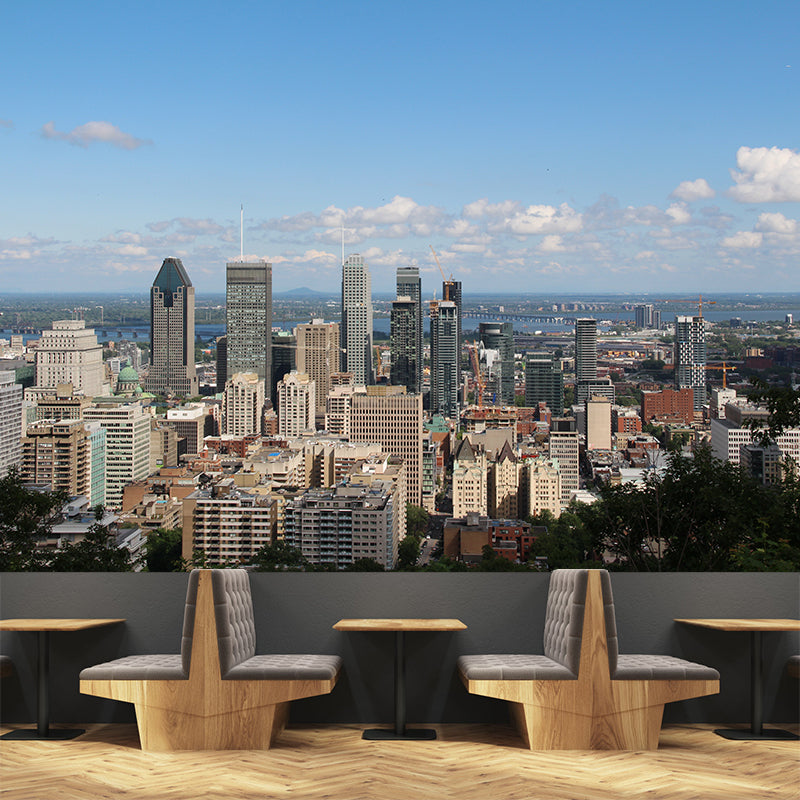 Contemporary Canada Urban View Mural Wallpaper Moisture Resistant, Made to Measure