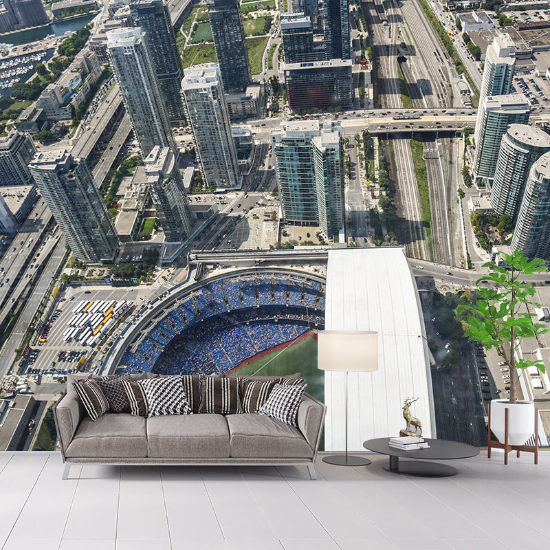 Contemporary Canada Urban View Mural Wallpaper Moisture Resistant, Made to Measure