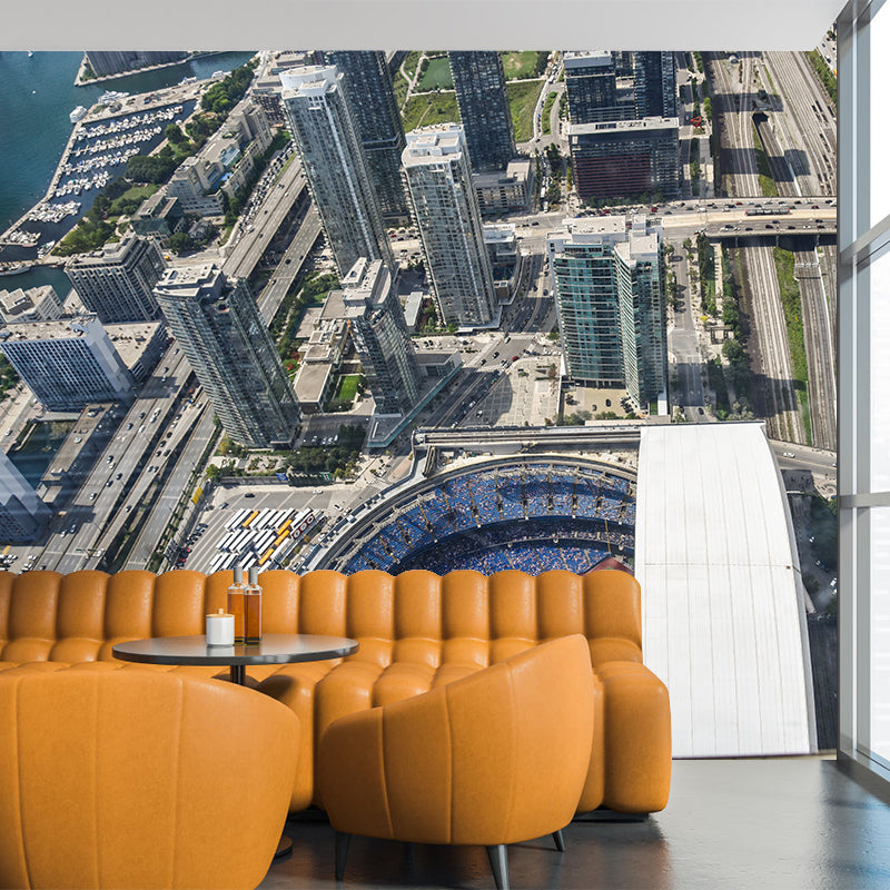 Contemporary Canada Urban View Mural Wallpaper Moisture Resistant, Made to Measure
