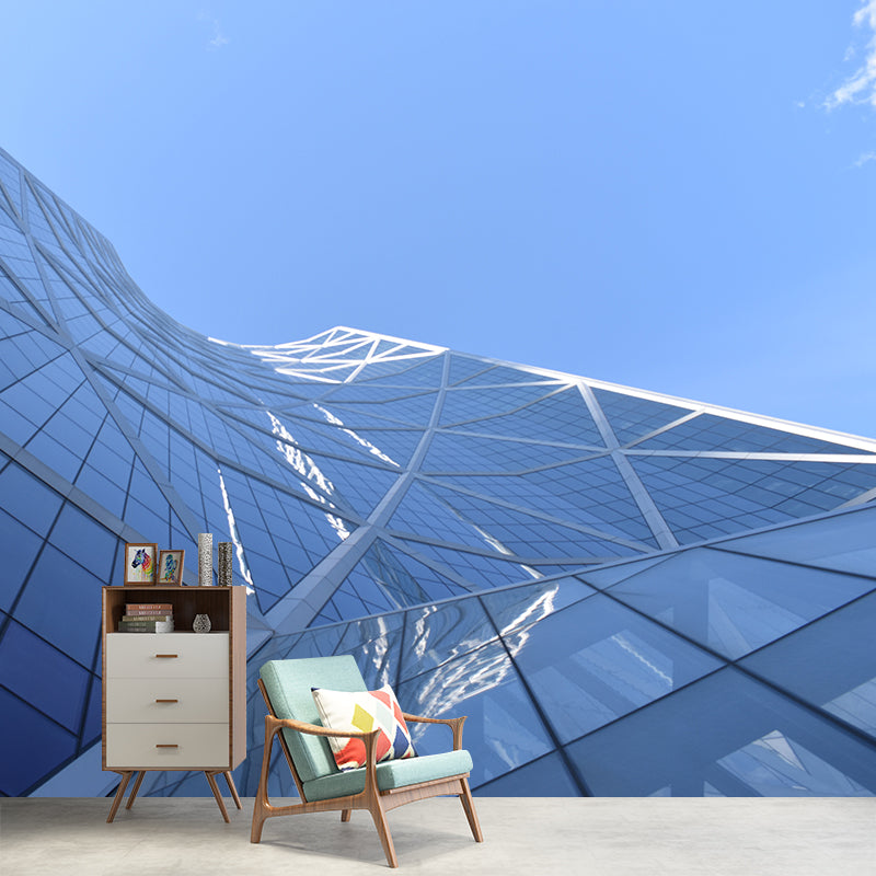 Contemporary City Wall Mural Wallpaper for Meeting Room, Moisture Resistant