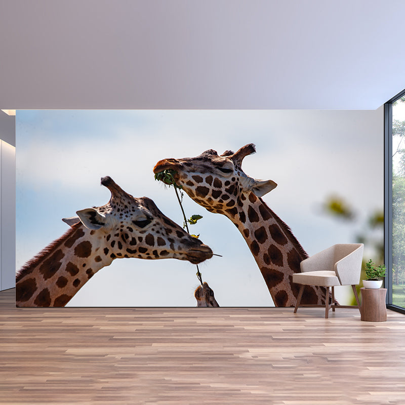 Giraffe Animal Removable Wall Decals Waterproofing Mural Wallpaper for Sitting Room