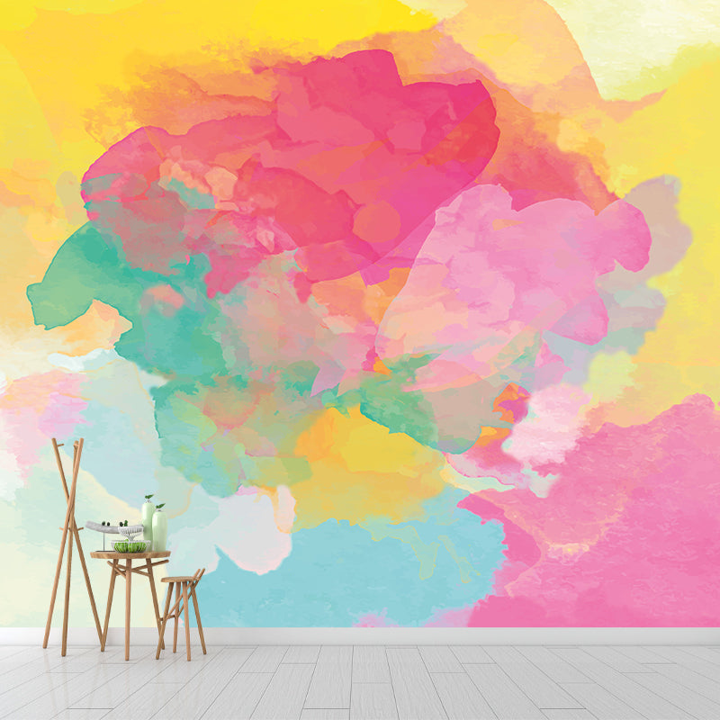 Abstract Wall Paper Mural Illustration Water Resistant Wall Covering for Home