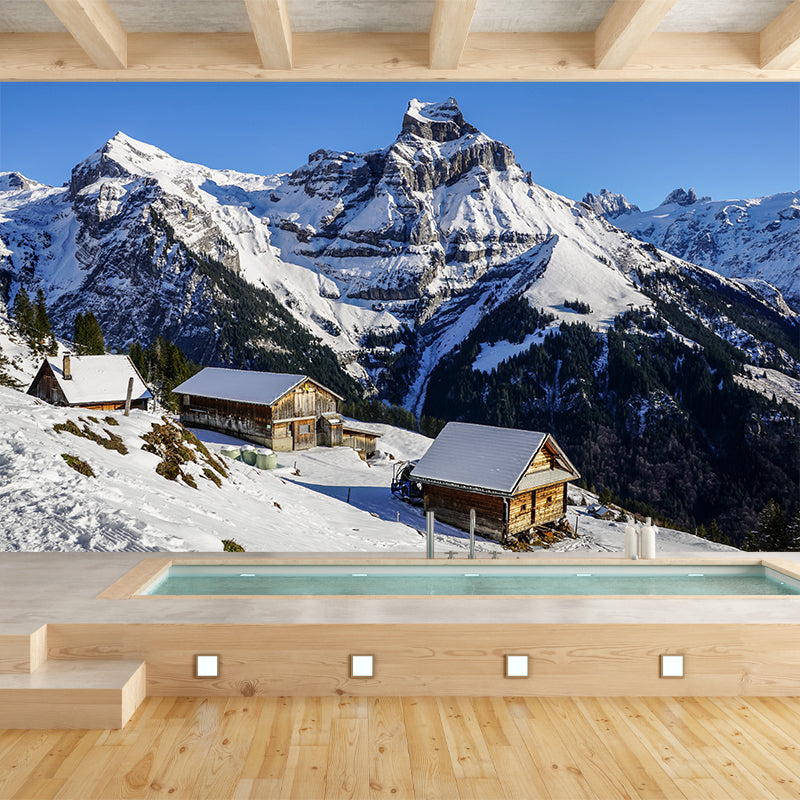 Water Resistant Mountain Mural Wallpaper Modern Wall Decor for Living Room