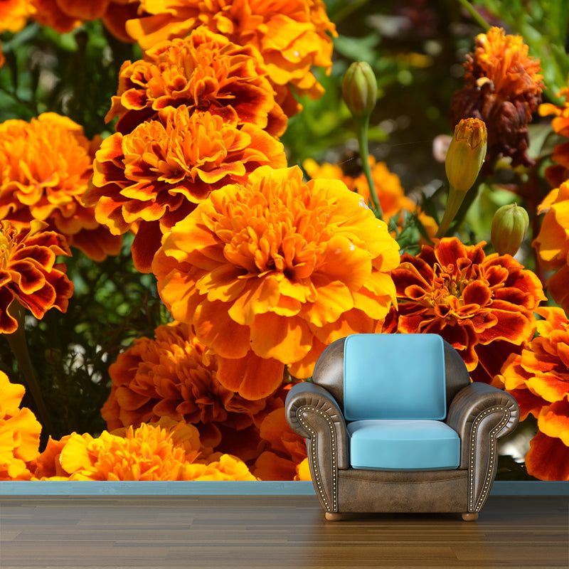 Photography Carnation Blossing Mural Wallpaper Modern Wall Covering for Living Room