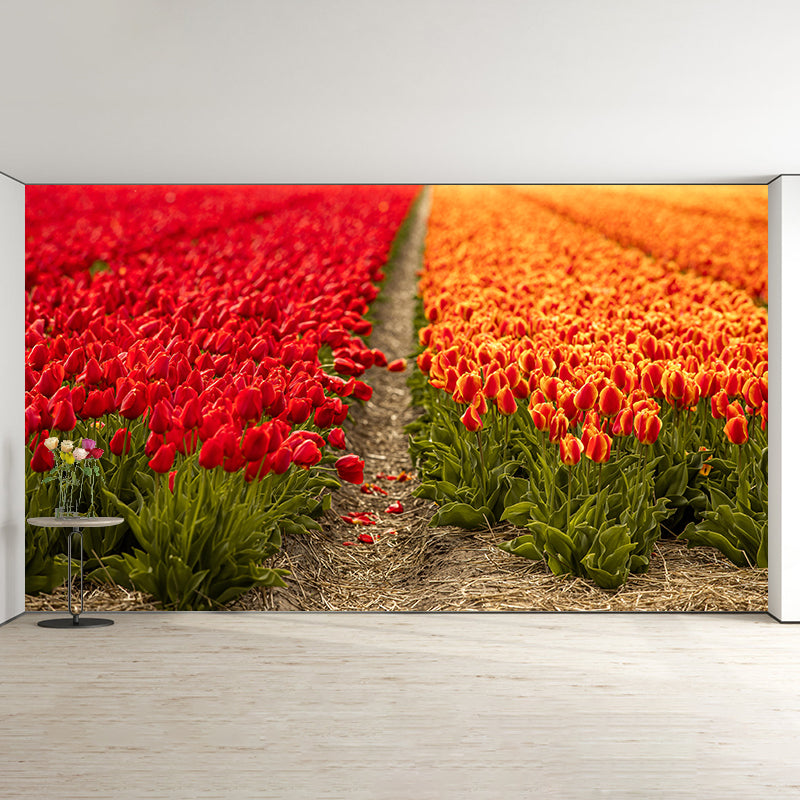 Contemporary Tulip Home Mural Mildew Resistant Wall Decor for Dining Room