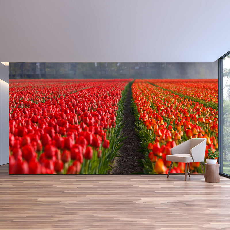 Contemporary Tulip Home Mural Mildew Resistant Wall Decor for Dining Room