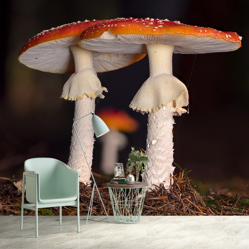 Contemporary Mushrooms  Home Mural Mildew Resistant Wall Decor for Bedroom