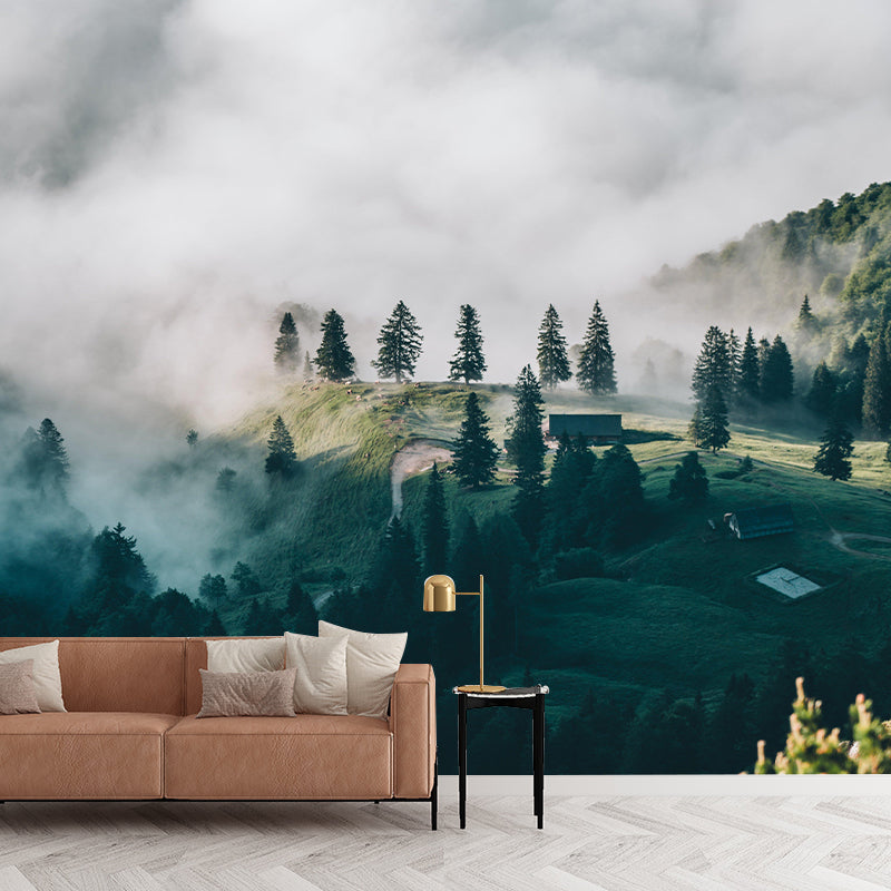 Contemporary Forest Landscape Home Mural Mildew Resistant Wall Decor for Bedroom