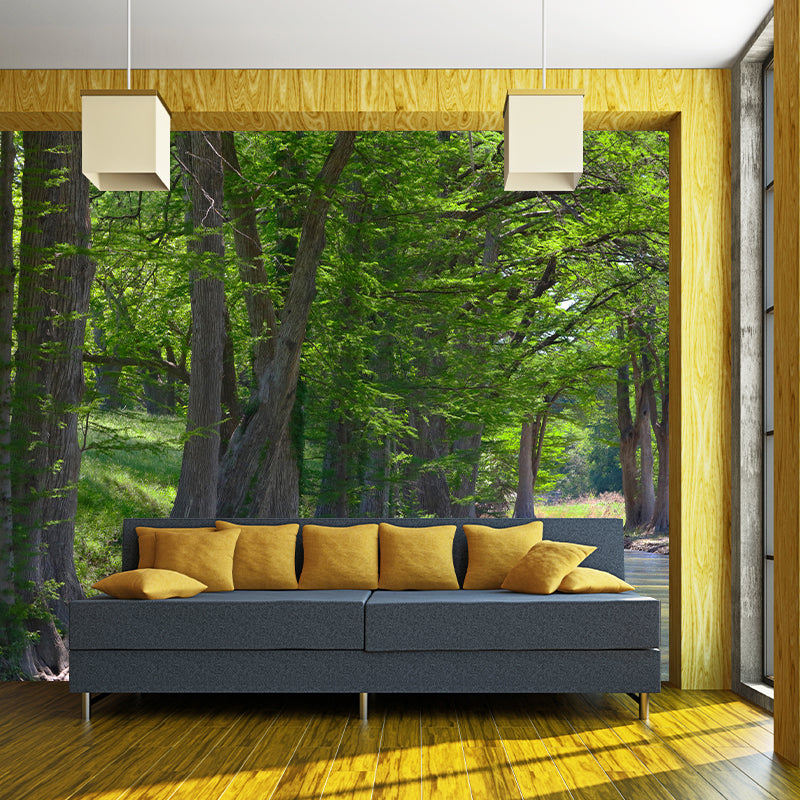 Contemporary Cypress-Trees Landscape Home Mural Mildew Resistant Wall Decor for Bedroom