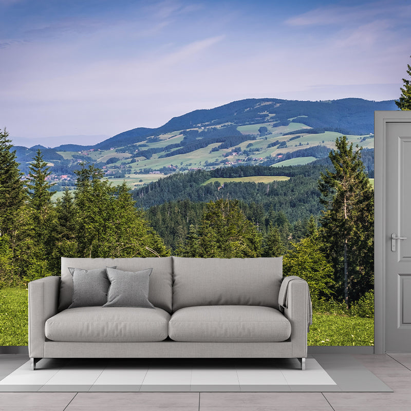 Contemporary Conifers Trees Landscape Home Mural Mildew Resistant Wall Decor for Bedroom