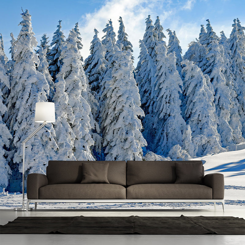 Contemporary Conifers Trees Landscape Home Mural Mildew Resistant Wall Decor for Bedroom