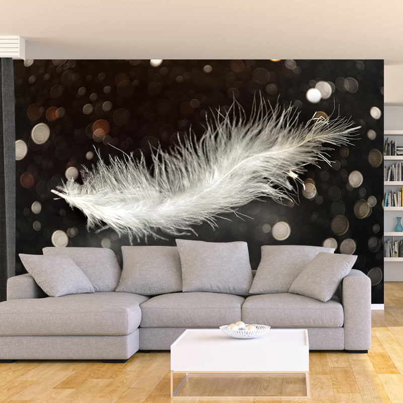 Contemporary Feather Mural Wallpaper Wall Covering for Living Room Decoration
