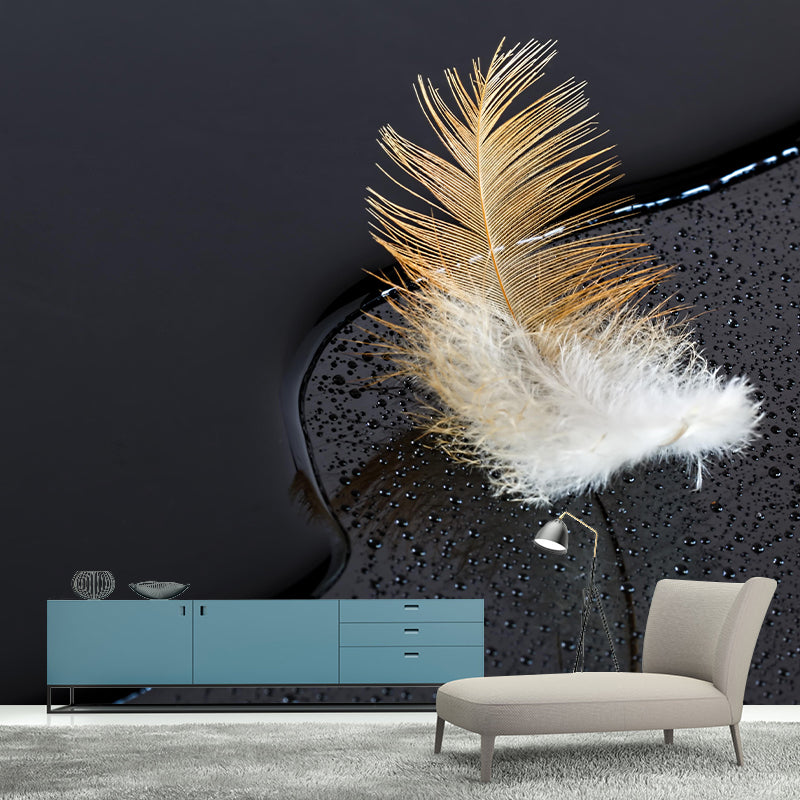 Contemporary Feather Mural Wallpaper Wall Covering for Living Room Decoration