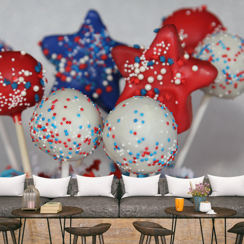 Sweet Style Cake-Pops Mural Decal Stain Resistant Cake Shop Wall Covering
