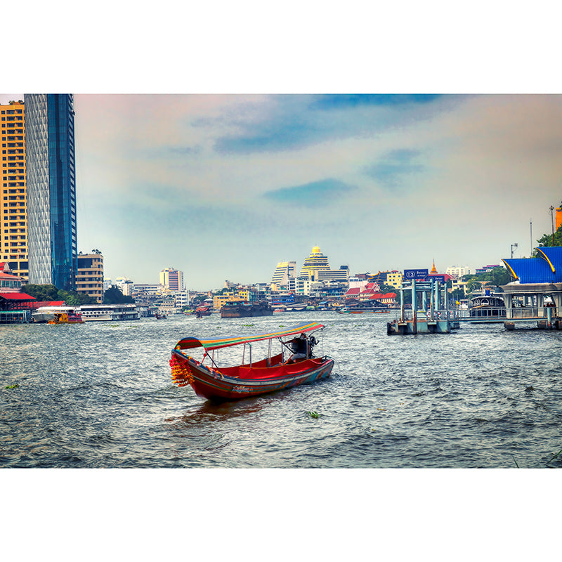 Simple Whole City Mural Wallpaper Buildings Wall Covering for Meeting Room