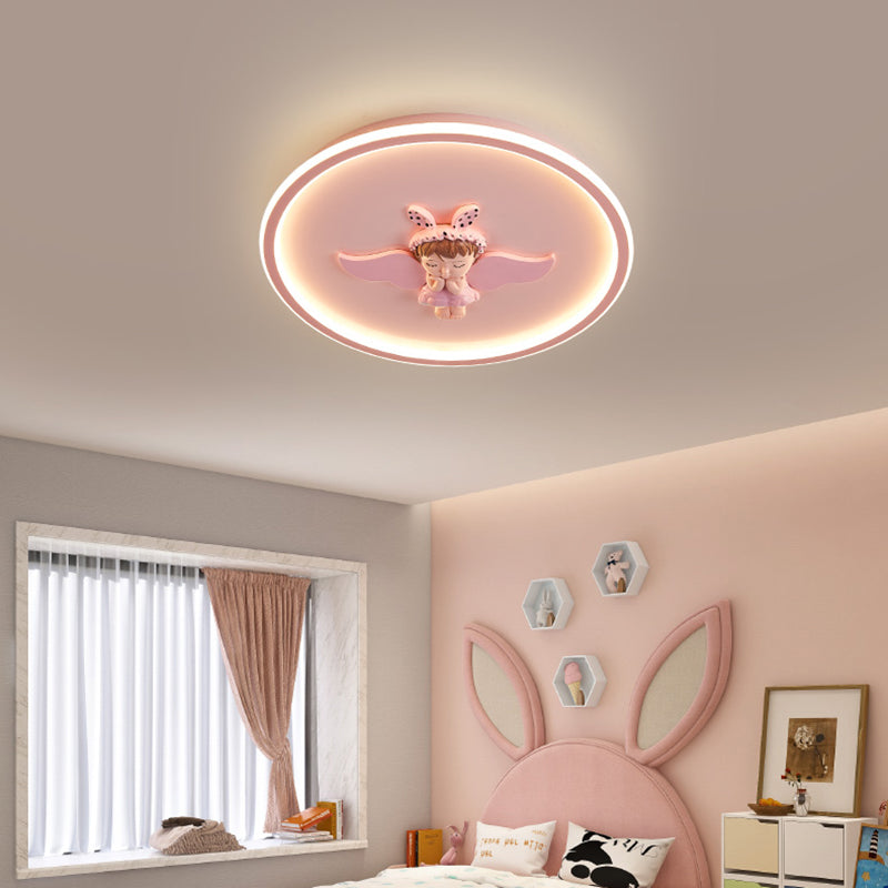 Lámpara de techo LED para dormitorio moderno con montaje empotrado de metal circular con 1 luz