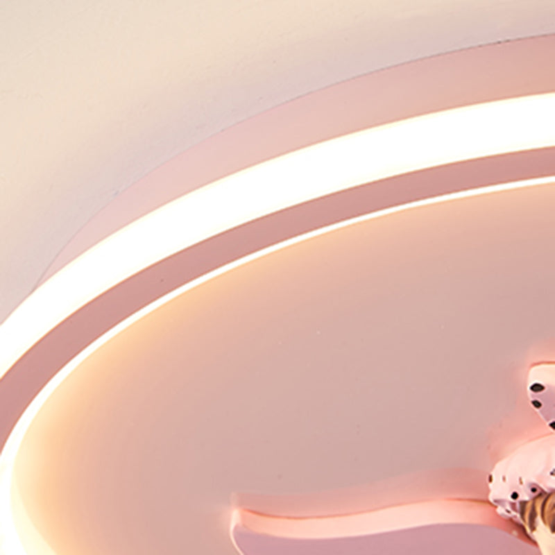 Lámpara de techo LED para dormitorio moderno con montaje empotrado de metal circular con 1 luz