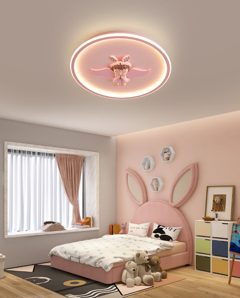 Lámpara de techo LED para dormitorio moderno con montaje empotrado de metal circular con 1 luz