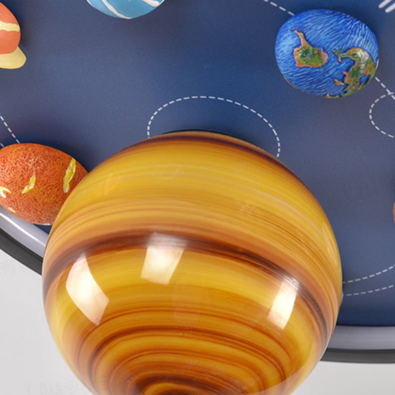 Blue Kids Flush Mount Light Resin LED Ceiling Mount Light Fixture for Children's Room